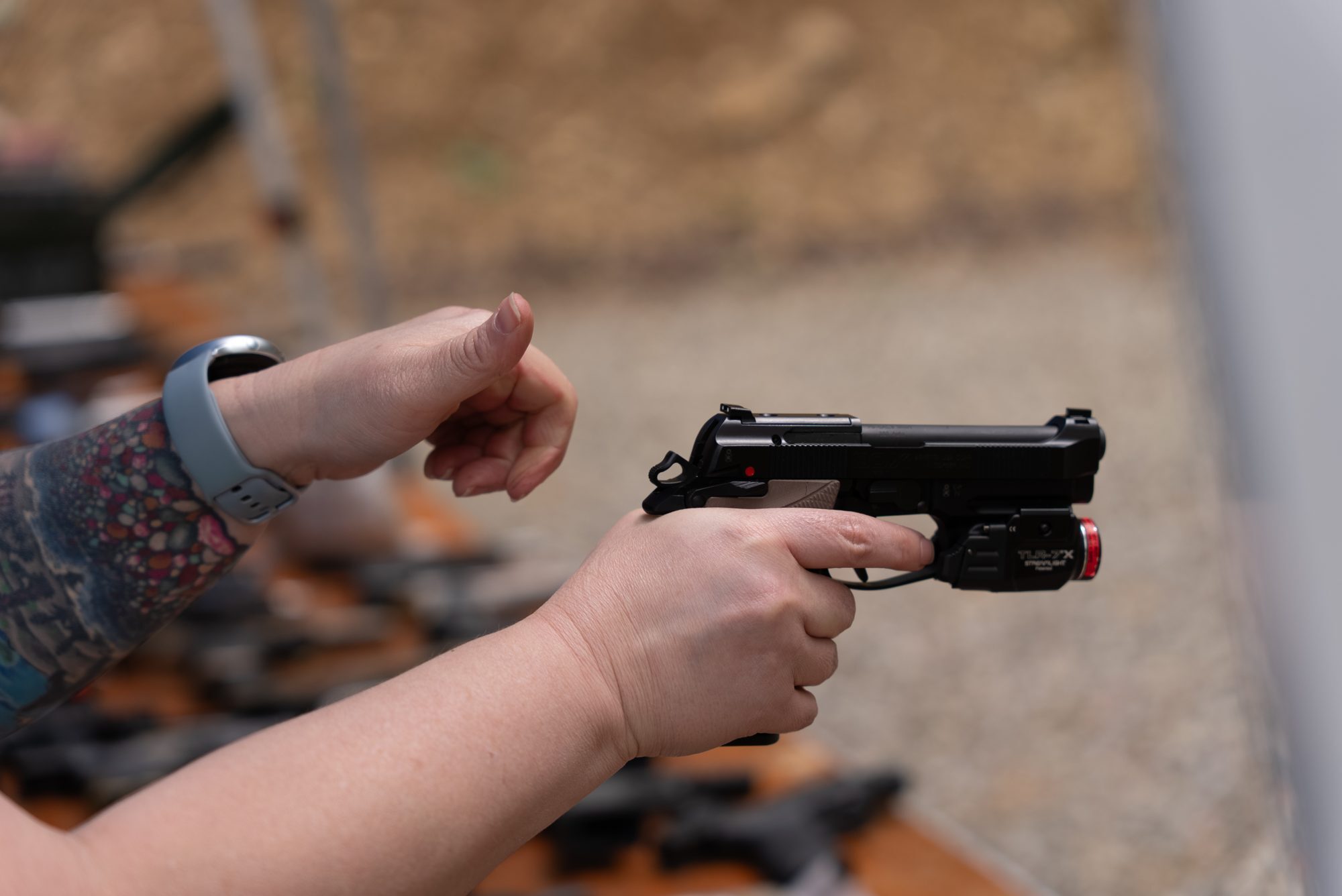 Beretta pistol with LOK Grips G10 grips Beretta pistol with LOK Grips G10 grips